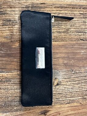Dolce & Gabbana Black Cosmetic Zip Pouch with Silver Logo Plate